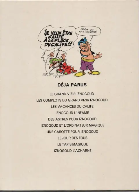 Verso de l'album Iznogoud Tome 10 Iznogoud, l'acharné