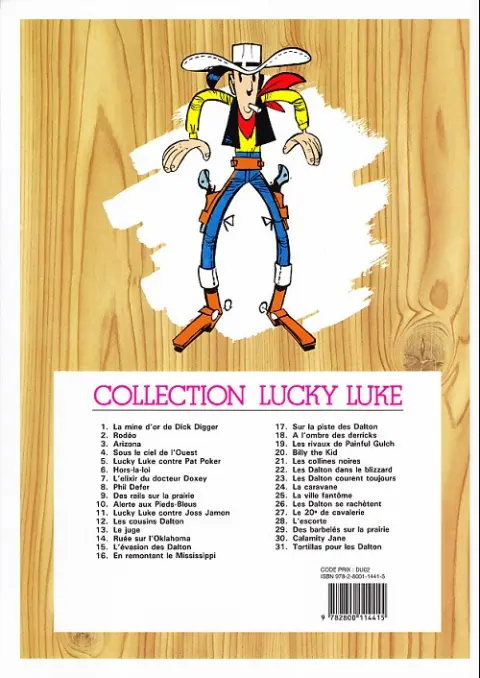 Verso de l'album Lucky Luke Tome 1 La mine d'or de Dick Digger