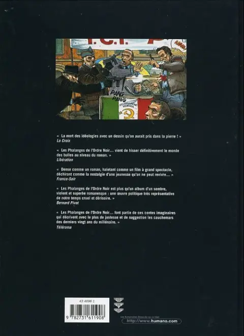 Verso de l'album Les Phalanges de l'ordre noir