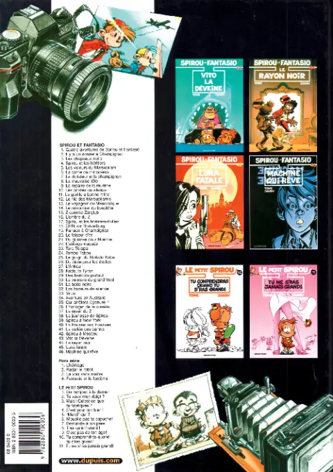 Verso de l'album Spirou et Fantasio Tome 1 4 aventures de Spirou ...et Fantasio