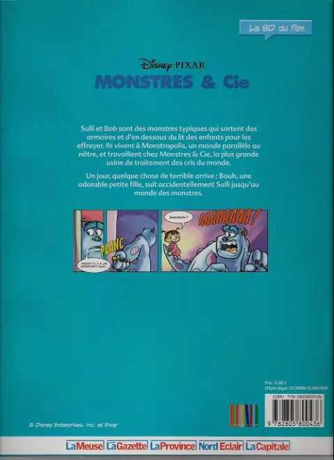 Verso de l'album Disney - La BD du film Tome 17 Monstres & Cie