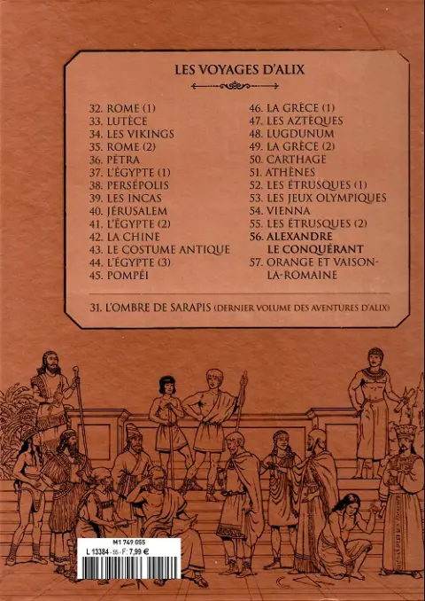 Verso de l'album Alix La collection Tome 56 Les voyages d'Alix - Alexandre le conquérant