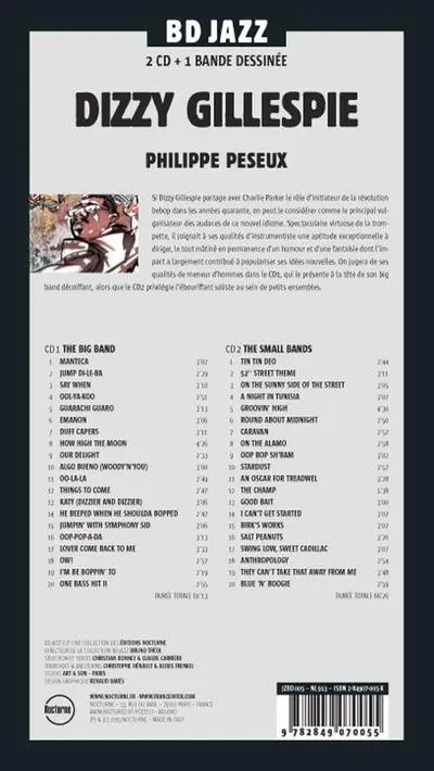 Verso de l'album BD Jazz Dizzy Gillespie