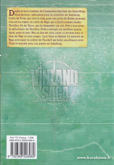 Verso de l'album Vinland Saga Volume 20