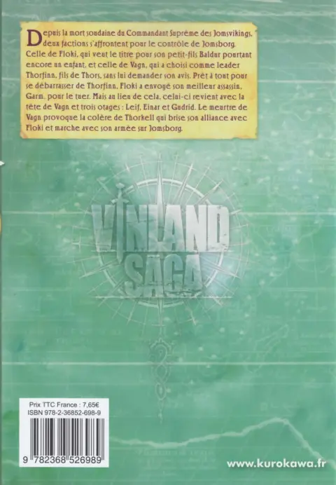 Verso de l'album Vinland Saga Volume 20