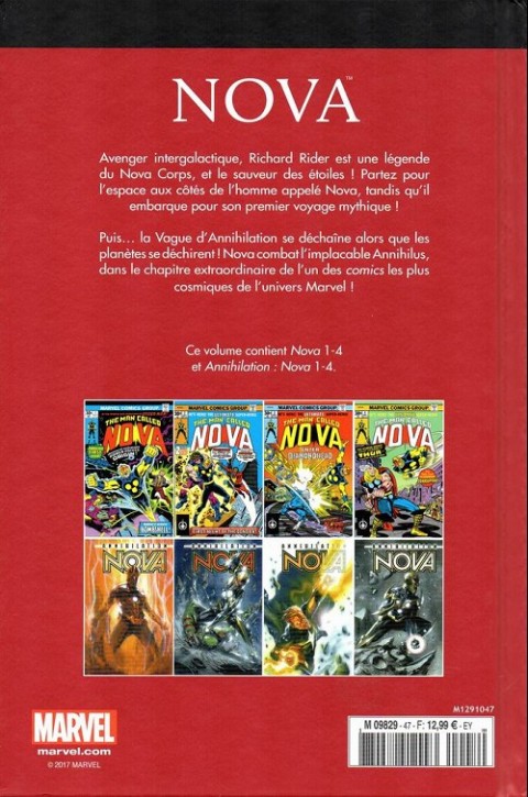 Verso de l'album Le meilleur des Super-Héros Marvel Tome 47 Nova