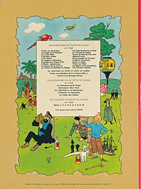 Verso de l'album Tintin Tome 22 Vol 714 pour Sydney