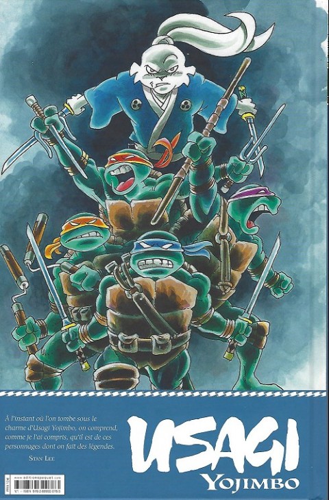 Verso de l'album Usagi Yojimbo Usagi Yojimbo et les tortues ninja