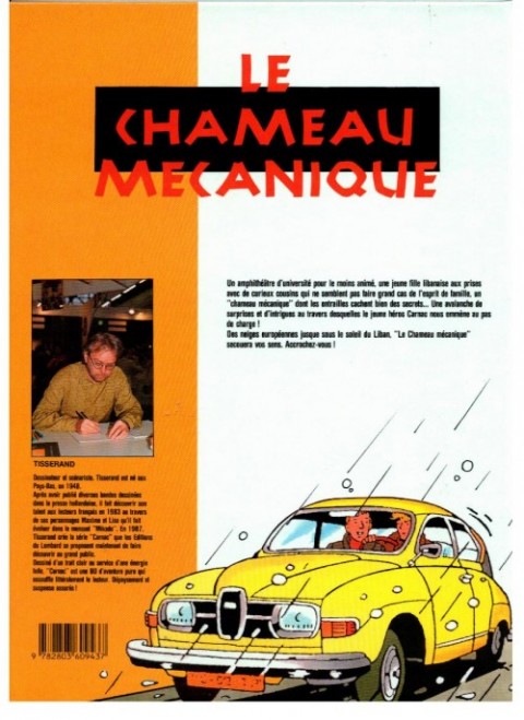 Verso de l'album Une aventure de Carnac Le chameau mécanique