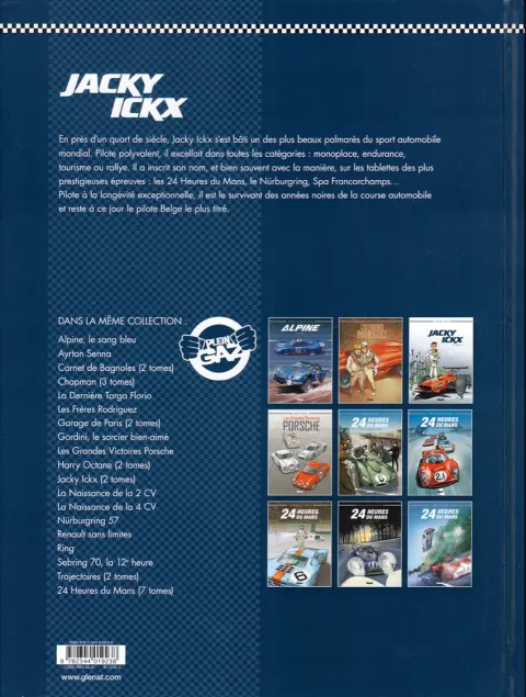 Verso de l'album Jacky Ickx Tome 2 Monsieur Le Mans