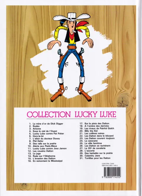 Verso de l'album Lucky Luke Tome 15 L'évasion des Dalton