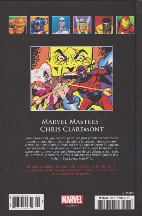 Verso de l'album Marvel Comics - La collection de référence Tome 202 Marvel Masters : Chris Claremont