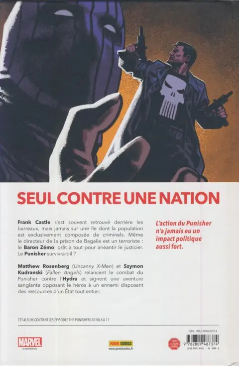 Verso de l'album Punisher 2 Guerre en Bagalie