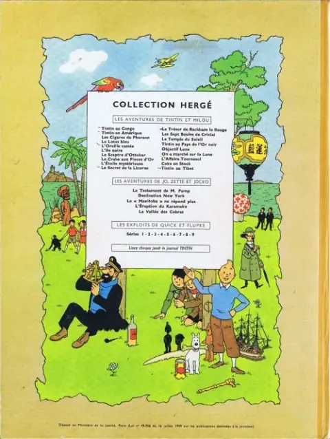 Verso de l'album Tintin Tome 15 Tintin au pays de l'or noir