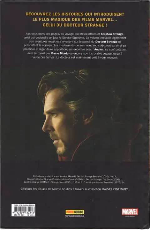 Verso de l'album Marvel Cinematic Universe Tome 6 Doctor Strange - Prélude