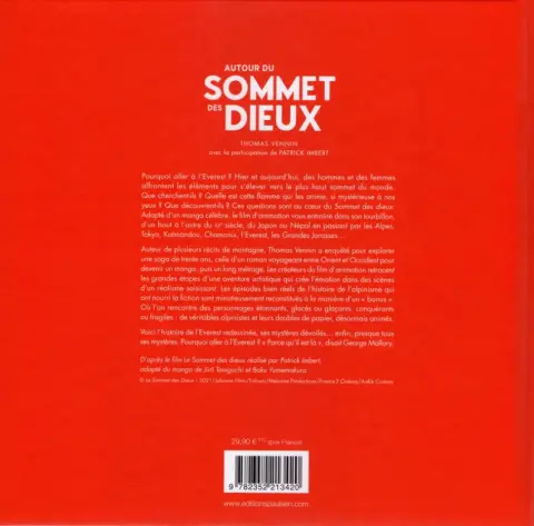 Verso de l'album Le Sommet des dieux Autour du Sommet des Dieux