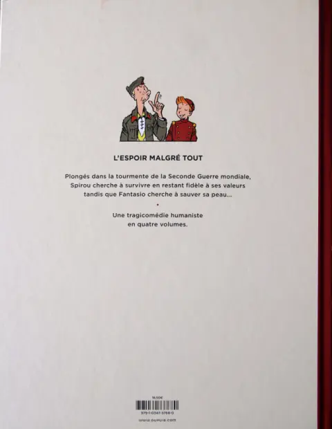 Verso de l'album Spirou et Fantasio - Une aventure de... / Le Spirou de... Tome 13 L'Espoir malgré tout - Première partie - Un mauvais départ