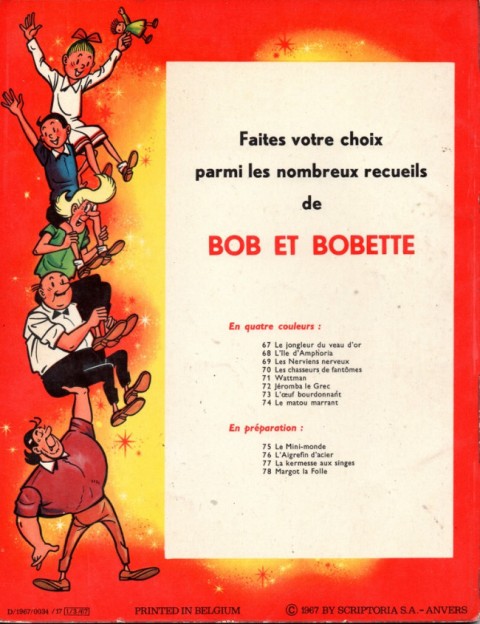 Verso de l'album Bob et Bobette Tome 69 Les nerviens nerveux