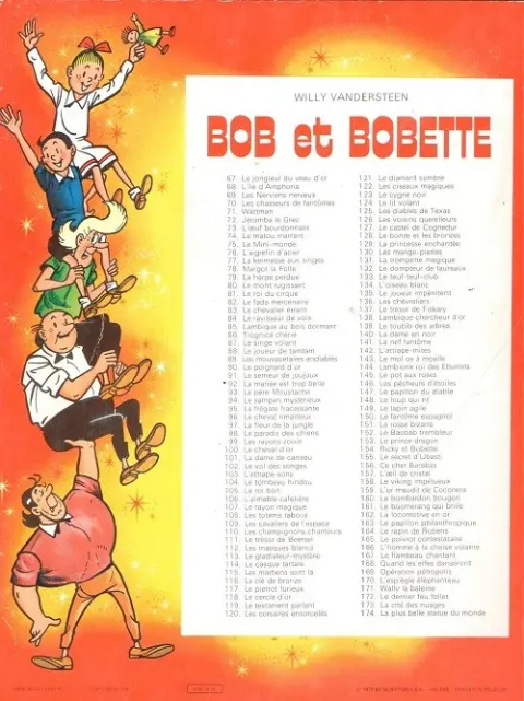 Verso de l'album Bob et Bobette Tome 86 Trognica chérie
