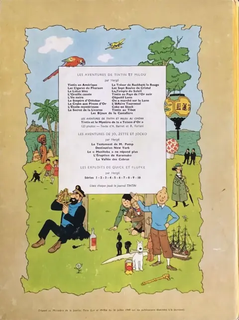 Verso de l'album Tintin Tome 21 Les bijoux de la Castafiore