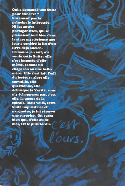 Verso de l'album La Suite de Minerve