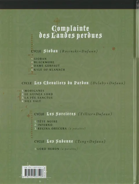 Verso de l'album Complainte des Landes perdues Les Sorcières Tome 1 Tête noire