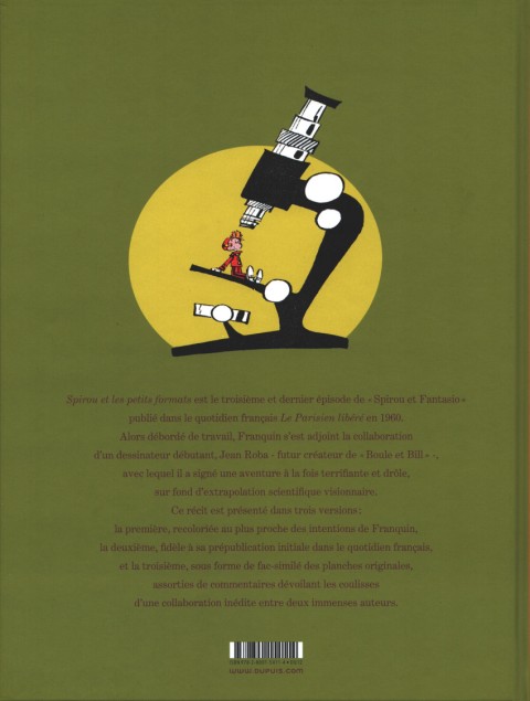 Verso de l'album Spirou et Fantasio Spirou et les petits formats