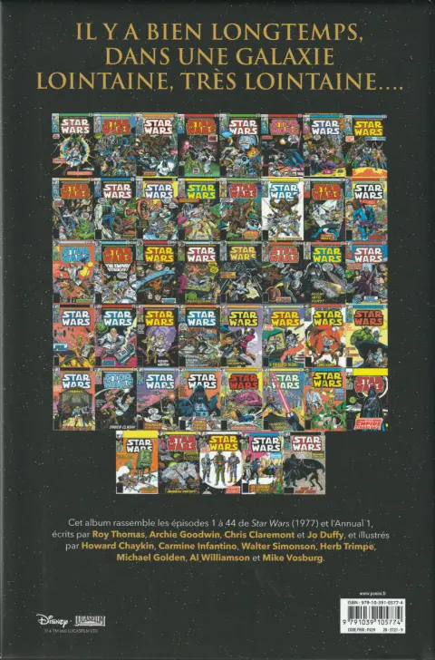 Verso de l'album Star wars - La série originale 1 1977-1981