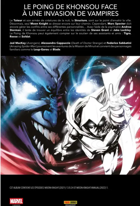Verso de l'album Moon Knight Créatures de la nuit