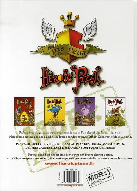 Verso de l'album Héroïc' Pizza Tome 4 Pas d'bras, pas d'pizza !!!