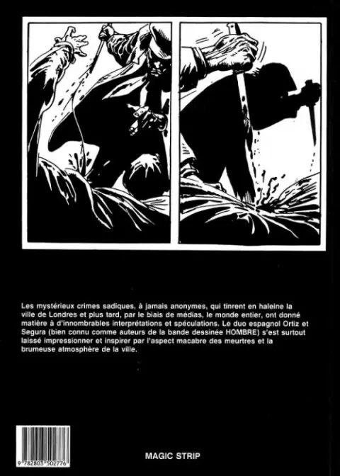 Verso de l'album Jack l'éventreur