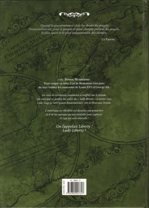 Verso de l'album Lady Liberty Tome 2 Treize colonies