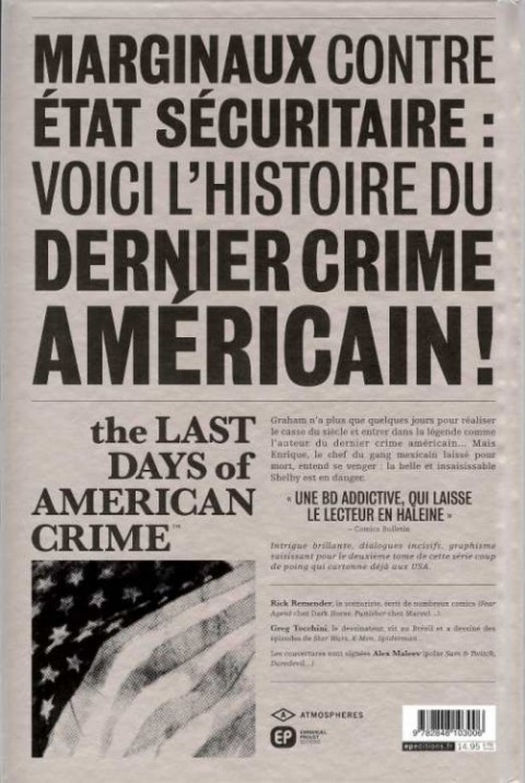 Verso de l'album The Last Days of American Crime 2/3