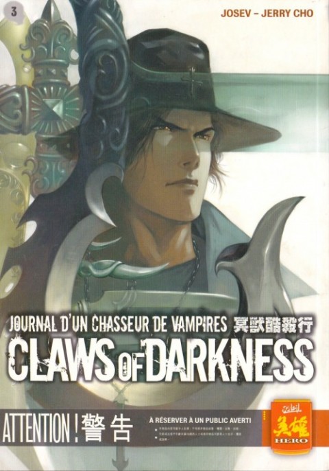 Couverture de l'album Claws of Darkness - Journal d'un chasseur de vampires Tome 3