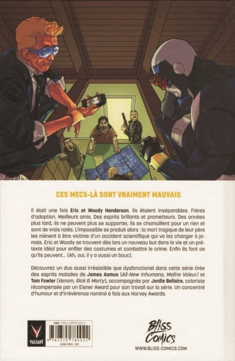 Verso de l'album Quantum and Woody ! 1 Les Pires Super-héros du monde