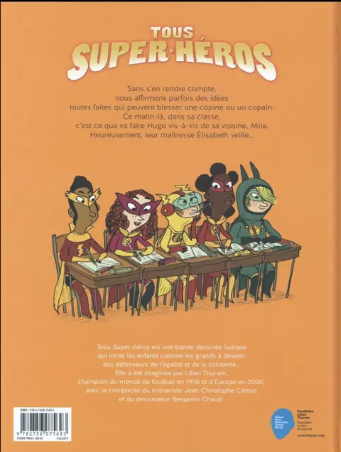 Verso de l'album Tous super-héros Tome 1