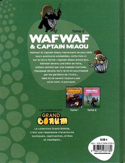 Verso de l'album Wafwaf & Captain Miaou Tome 2 Héros dans l'herbe