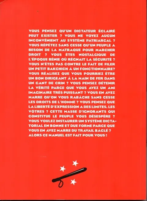 Verso de l'album Willis from Tunis Tome 3 Manuel du parfait dictateur