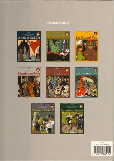 Verso de l'album Les Aventures Extraordinaires d'Adèle Blanc-Sec Tome 4 Momies en Folie