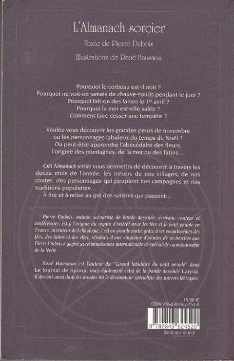 Verso de l'album L'Almanach sorcier