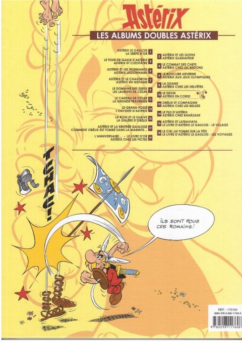 Verso de l'album Astérix Tomes 19 et 20 Le devin / Asterix en Corse