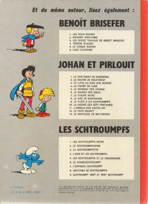 Verso de l'album Benoît Brisefer Tome 4 Tonton Placide