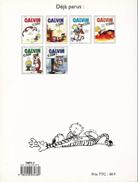 Verso de l'album Calvin et Hobbes Tome 2 En avant, tête de thon !
