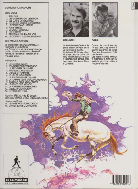 Verso de l'album Comanche Tome 7 Le doigt du diable