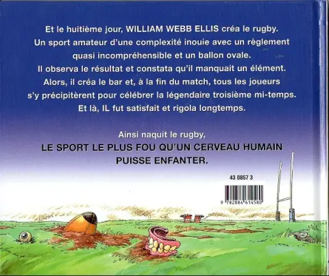 Verso de l'album de A à Z Le Rugby illustré de A à Z