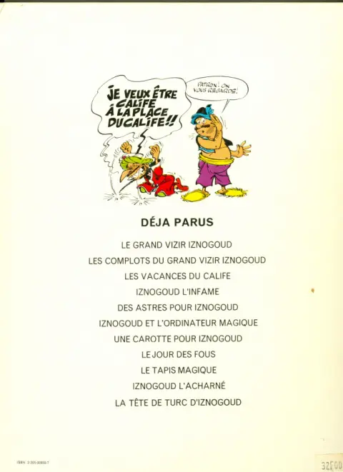 Verso de l'album Iznogoud Tome 10 Iznogoud, l'acharné