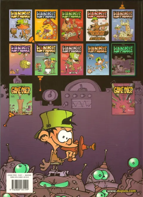 Verso de l'album Kid Paddle Tome 10 Dark, j'adore !