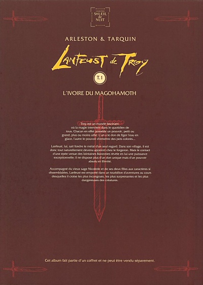 Verso de l'album Lanfeust de Troy Tome 1 L'ivoire du Magohamoth
