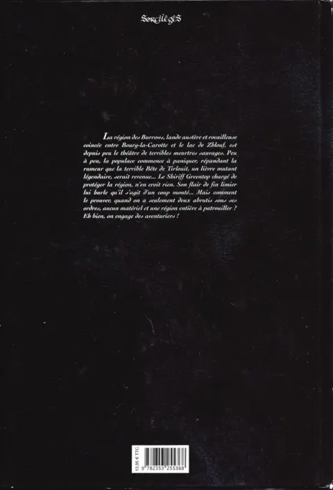 Verso de l'album La Malédiction de Tirlouit Tome 1/2