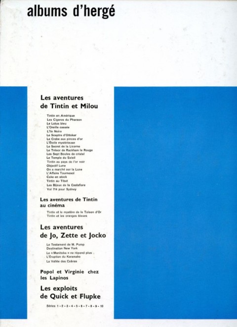 Verso de l'album Popol et Virginie Chez les Lapinos